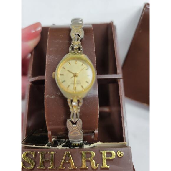 Vintage 1950s 1960s Sharp Women's Bracelet Watch Quartz Expansion Band - Picture 3 of 7